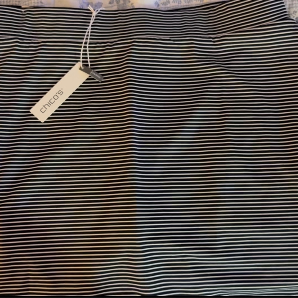 CHICO’S STRIPPED SKORT 3XL NAVY WHITE PULL-ON SKIRT SHORTS PLUS SIZE NWT - Picture 6 of 11